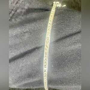 Beautiful silver diamond like gems bangle bracelet